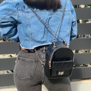 Black mini backpack